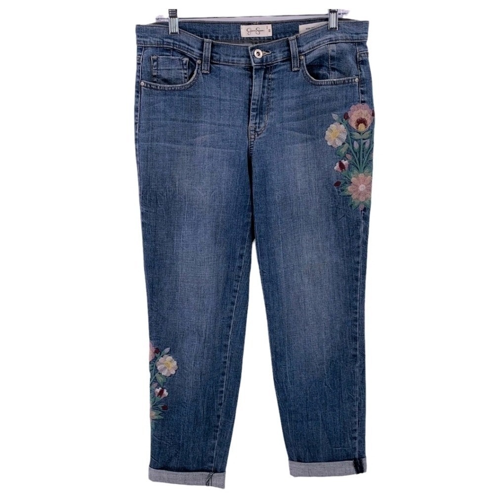 Jessica Simpson Embroidered Bootcut Jeans Blue Wash Women Size 29